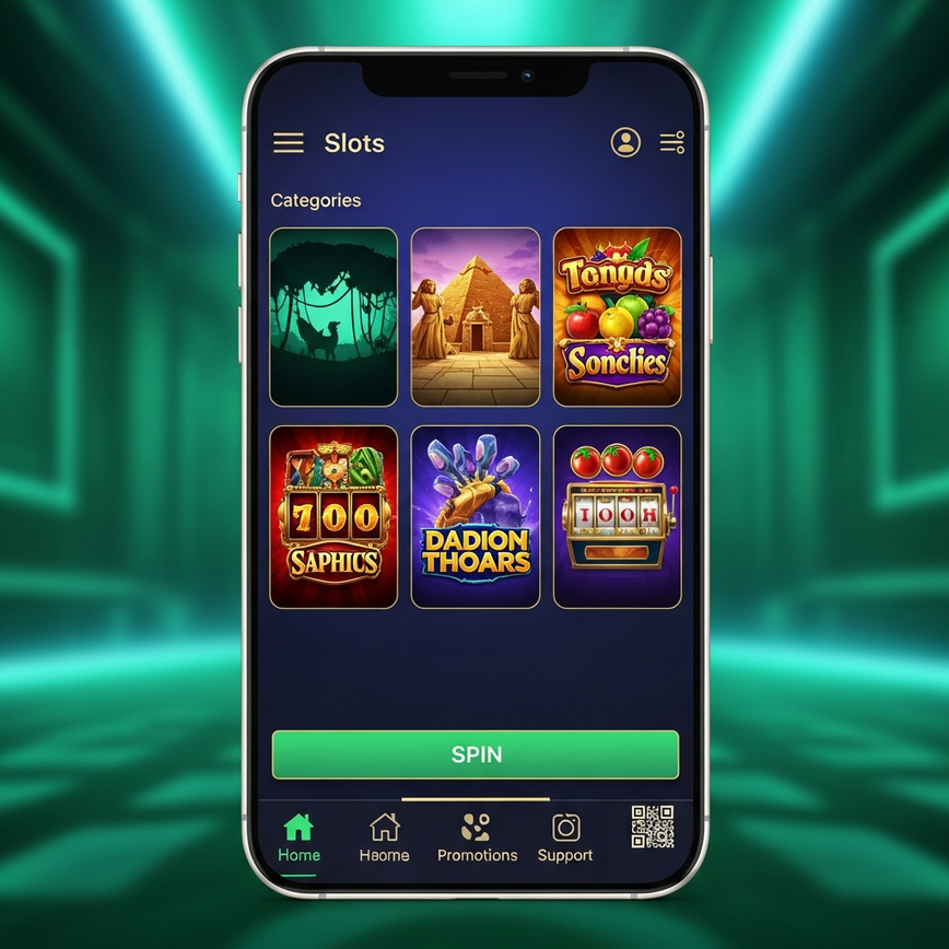 Illustrates the mobile-first design and user-friendly interface of a modern online slot platform, emphasizing ease of access and game selection, particularly for Malaysian players.