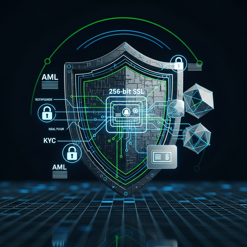 Menggambarkan seni bina keselamatan berbilang lapisan dan pematuhan peraturan untuk integrasi GrabPay, menekankan perlindungan data dan pencegahan penipuan.