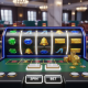 Vibrant online slot machine interface showing spinning reels with generic winning symbols and a clean, accessible virtual control panel, representing a transparent and budget-friendly gaming experience in Malaysia.