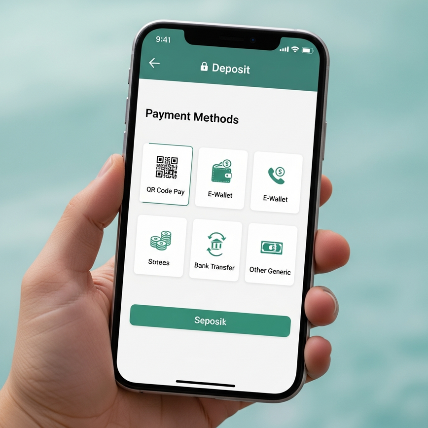 Untuk menggambarkan kemudahan dan ketelusan kaedah deposit, menekankan polisi 'sifar yuran' dan pelbagai pilihan pembayaran yang tersedia untuk pemain Malaysia.