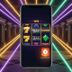 Sleek smartphone displaying a vibrant online slot game with an integrated ShopeePay payment option, symbolizing instant deposits and secure mobile gaming in Malaysia.