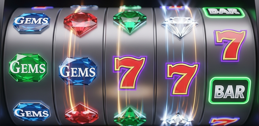 Vibrant online slot machine interface with spinning reels, showing abstract winning symbols and subtle digital security graphics, representing certified fair play and RNG integrity.