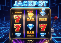 Vibrant, premium online slot machine interface displaying a big win, symbolizing high RTP and fast payouts on a specialized slots-only platform optimized for Malaysian players.