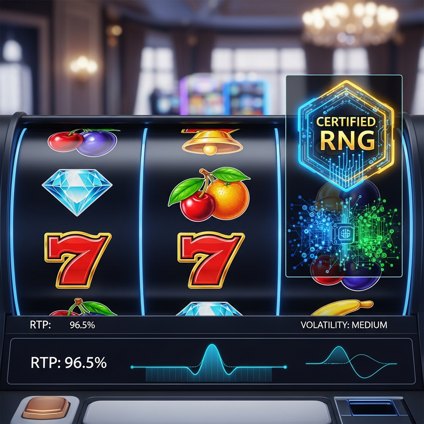 Menggambarkan konsep kejujuran permainan, pengauditan bebas, dan RTP yang telus dalam slot online.