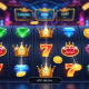 Vibrant online slot machine interface displaying a winning combination with high RTP percentage, set against a luxurious digital casino backdrop, symbolizing strategic and rewarding gameplay for Malaysian players.