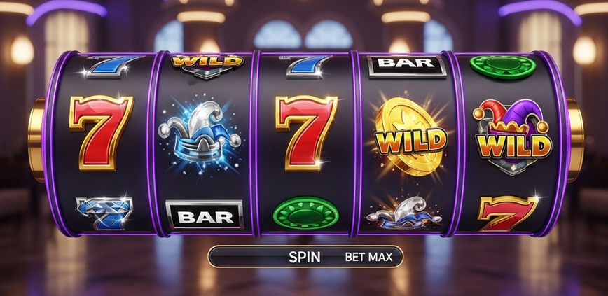 Vibrant mobile online slot machine interface showing spinning reels and a prominent 'Zero Fees' banner, representing ShopeePay deposits for slot gaming in Malaysia.