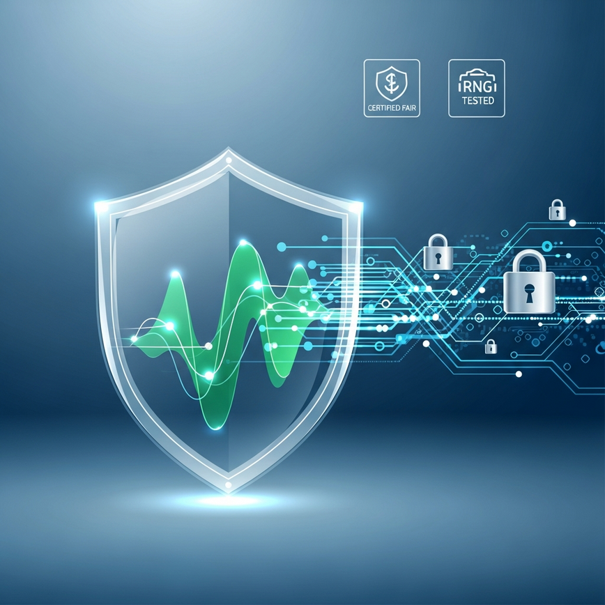 Menggambarkan aspek pensijilan teknikal dan permainan adil permainan PGSoft, menekankan asas matematik dan kebolehpercayaan.