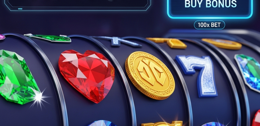 Dynamic online slot machine interface with spinning reels, a glowing 'Buy Bonus' button, and an integrated tournament leaderboard, representing advanced casino slot strategies.