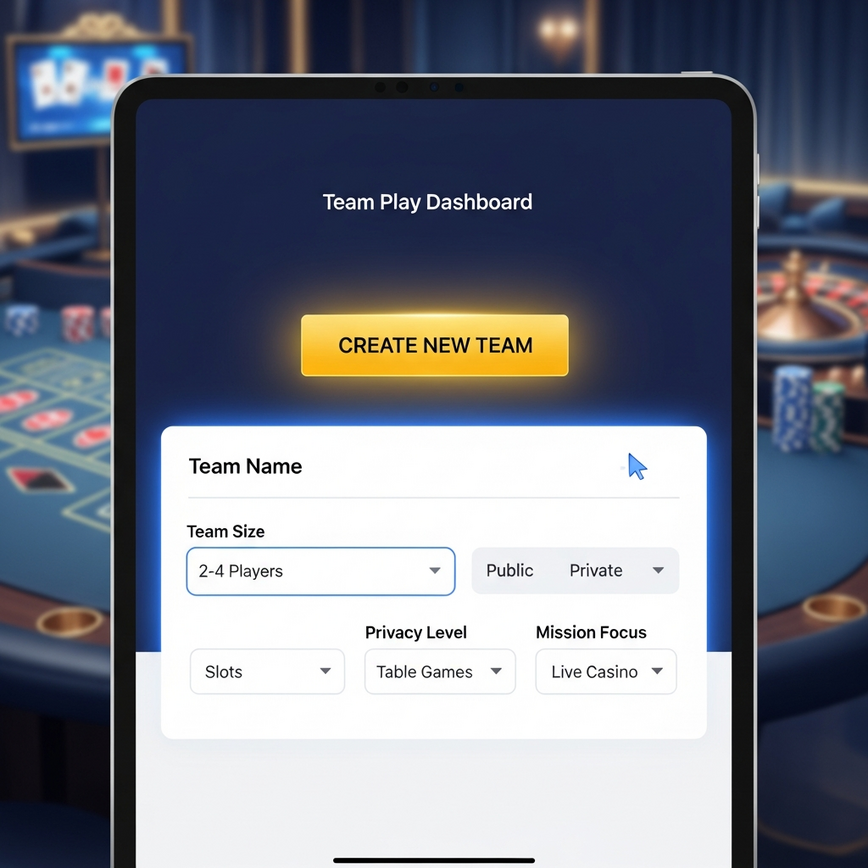 Menggambarkan proses mencipta pasukan baru, memfokuskan pada antara muka pengguna yang bersih dan intuitif.