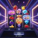 Vibrant online slot machine interface with colorful symbols, multiplier effects, and generic bet/balance controls, representing Pragmatic Play game mechanics and bankroll management.