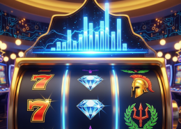 Dynamic online slot machine interface with spinning reels, high-value symbols, and a glowing progressive jackpot meter, representing Playtech slots for Malaysian players.
