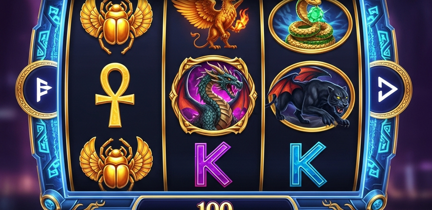 Vibrant progressive jackpot slot machine interface showing spinning reels with winning symbols and multiplier effects on a premium online casino platform, reflecting high RTP potential.