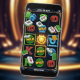 Vibrant mobile slot game interface for a PGSoft Mahjong-themed title, displaying high RTP and dynamic winning symbols, representing premium online casino entertainment for Malaysian players.