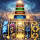 Dynamic online slot game interface featuring spinning reels with Greek mythology symbols and a prominent, glowing multi-tier progressive jackpot display, set against an epic, luxurious Mount Olympus backdrop.