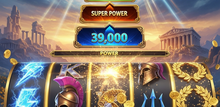 Dynamic online slot game interface featuring spinning reels with Greek mythology symbols and a prominent, glowing multi-tier progressive jackpot display, set against an epic, luxurious Mount Olympus backdrop.