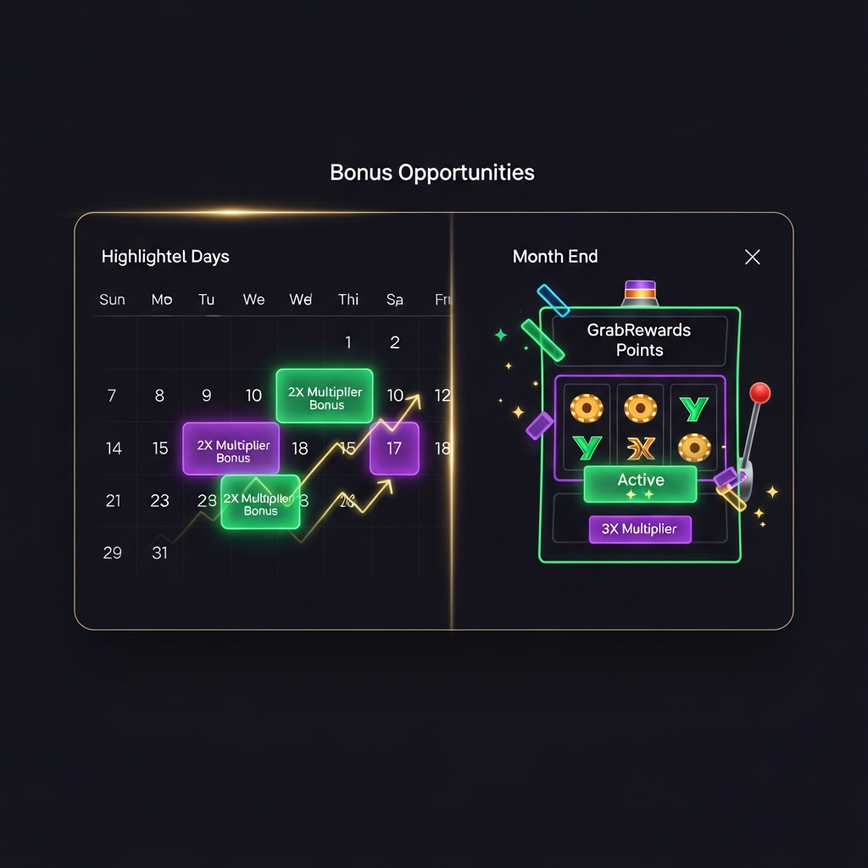 Menggambarkan konsep pemasaan deposit strategik dan impak pengganda promosi ke atas mata GrabRewards.