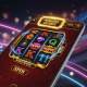 A futuristic online slot game for Mega888's 2026 releases shown on a mobile device, with dynamic spinning reels, vibrant symbols, and a glowing progressive jackpot display.