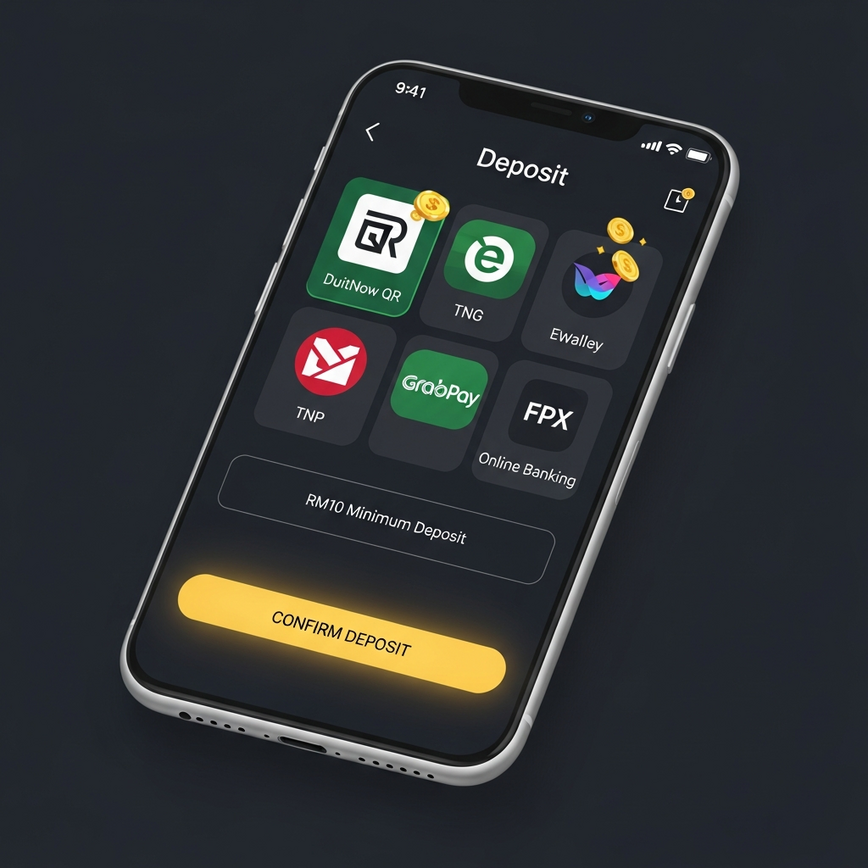 To visually represent the ease and variety of local payment methods available for Malaysian players, reinforcing the article's points on convenience and low minimum deposits.