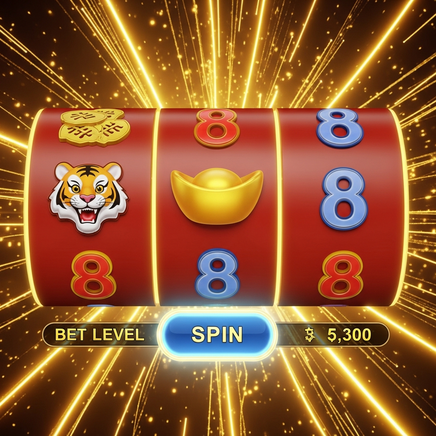 To visually represent the concept of 'Simple Gameplay Mechanics' by showing a clean, easy-to-understand slot game interface that is not overwhelming for a new player.
