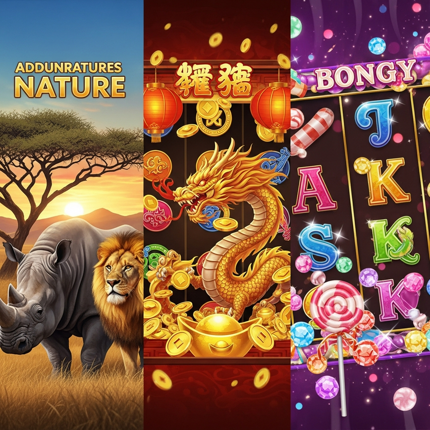 To illustrate the variety of themes available to new players, as discussed in the 'Theme Selection Guide' section, helping them understand they can choose games based on personal interests.