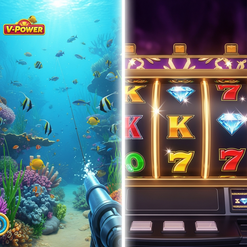 To visually illustrate the fundamental differences between interactive fishing games and traditional slot machines, as discussed in the article.