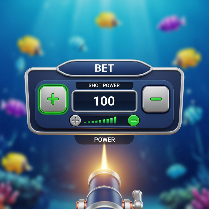 To visually explain the concept of adjusting bet sizes and managing the bankroll by showcasing the game's user interface for changing shot power.
