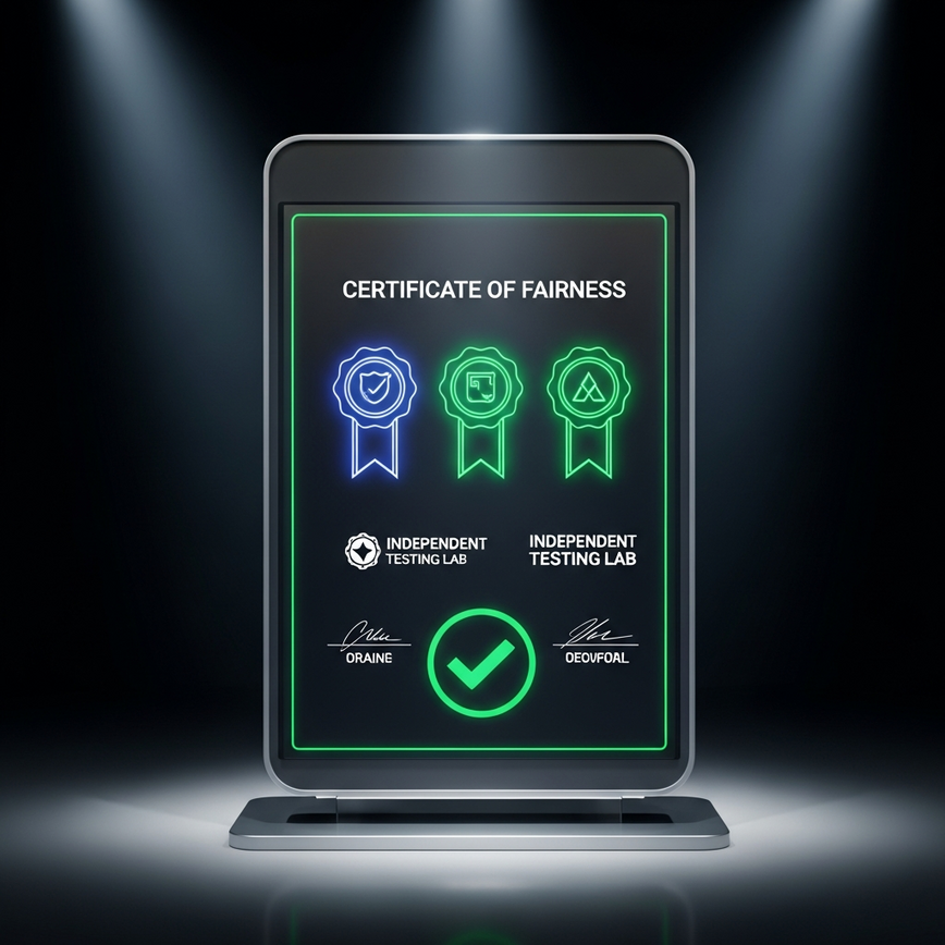 To represent the official certification and verification process conducted by independent testing labs like BMM Testlabs, iTech Labs, and GLI.