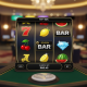 Vibrant online slot machine interface showing reels about to land on a winning combination, with a subtle 'RTP: 96%' display, symbolizing budget-friendly play for RM10-RM50 players.