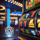 Vibrant online slot machine interface with generic jackpot symbols, overlaid with a glowing 'Certified RNG' badge, set against a luxurious, modern casino lobby background, symbolizing fair play and trust for Malaysian slot players.