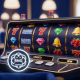 A modern online slot machine interface displaying spinning reels with generic winning symbols and a prominent digital badge indicating 'Certified Fair' and 'RNG Verified' for player trust and game integrity.