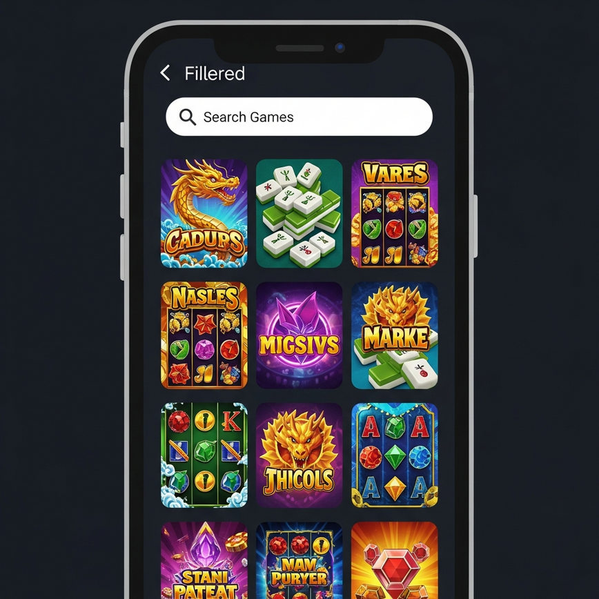 To illustrate the result of applying the provider filter, showing a clean, organized grid of game thumbnails from a single developer.