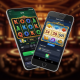 Split-screen image comparing a modern browser-based online casino interface on a smartphone (representing Lucky365) with a dedicated Android APK casino app interface (representing 918Kiss), showcasing their different access methods and game styles.