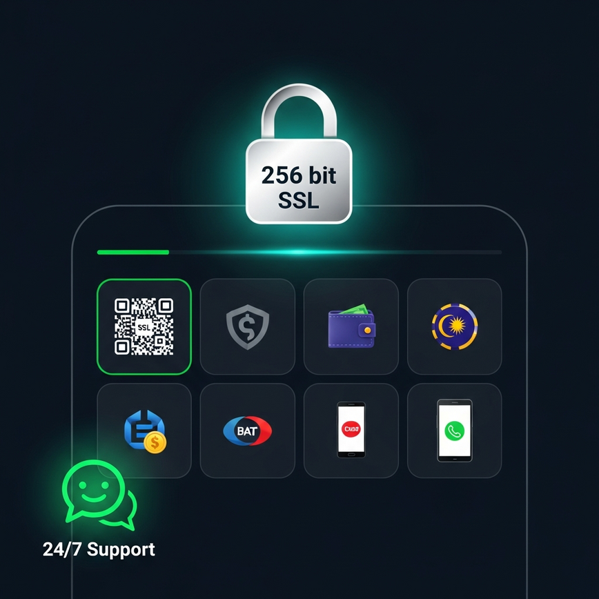 Menonjolkan ciri keselamatan platform Pirate777, termasuk penyulitan SSL, kaedah pembayaran selamat, dan sokongan pemain 24/7.