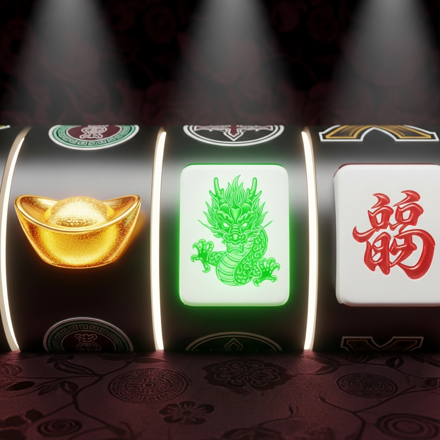 Imej yang mewakili "trilogi Mahjong Fortune", siri tajuk utama dalam katalog Cosmo Play, menyerlahkan tema tuah Asia yang popular di Malaysia.