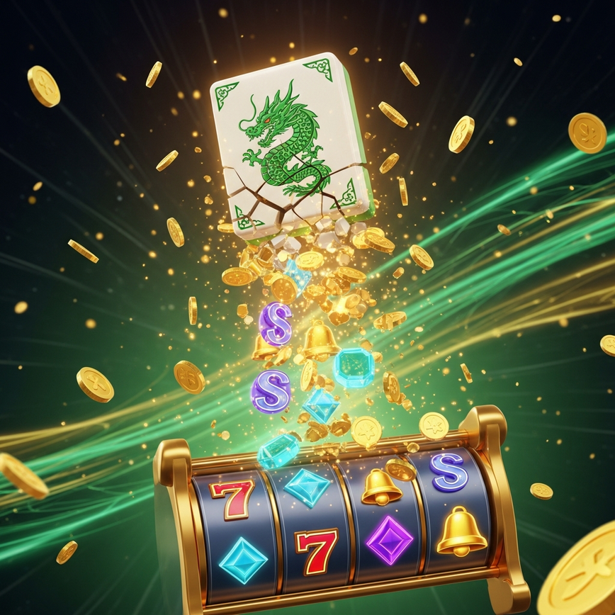To visually represent the core concept that the Mahjong Fortune games are standard slot machines with a Mahjong theme, not actual Mahjong games.