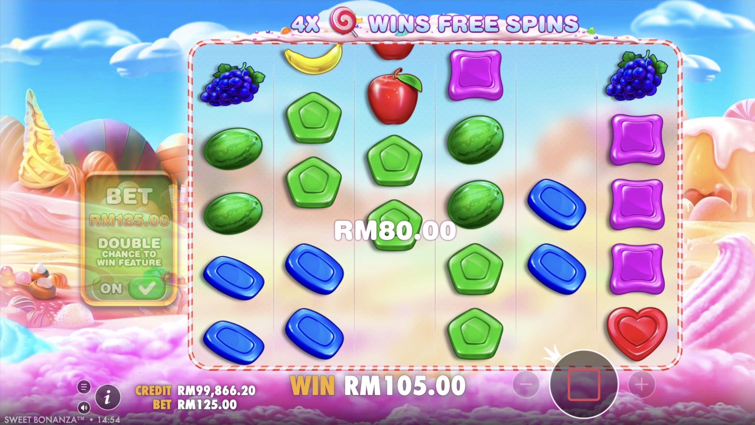 Ciri bonus dan jadual pembayaran slot Sweet Bonanza pada Pirate777 Malaysia