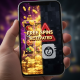A smartphone screen visually comparing a legitimate online casino free spins bonus with a dangerous scam, showing a winning game on one side and a red warning icon on the other.
