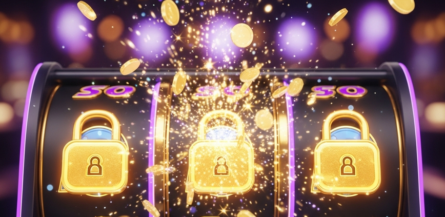 An exciting, premium online slot machine interface showing the moment a free spins bonus round is triggered by three glowing scatter symbols, with gold coins celebrating the win.