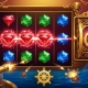 An illustration of a gem slot game on a ship: a line of red rubies wins across the reels, with a separate reel on the right — Fortune Gems guide on Pirate777.
